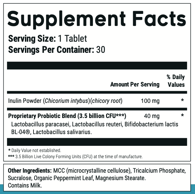 PurDentix Supplement Label
